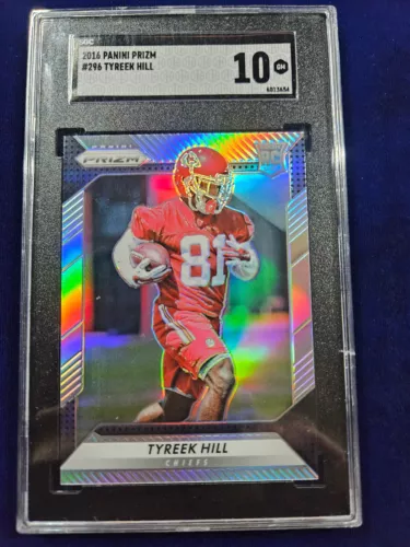 🌟2016 Prizm Tyreek Hill Silver Prizms Rookie RC #296 SGC 10 GEM MINT Chiefs