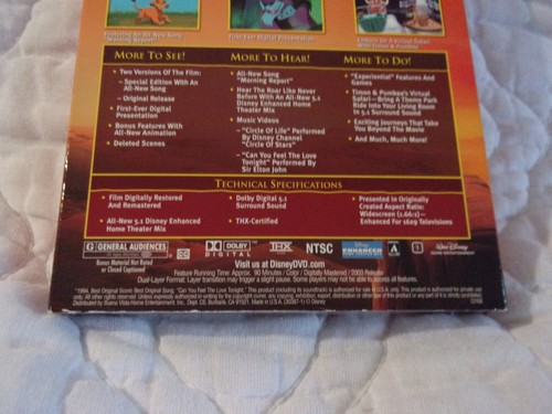 THE LION KING PLATINUM EDITION 2-DISC SPECIAL DVD NEW WS DISNEY ELTON JOHN ANIME - Picture 4 of 18