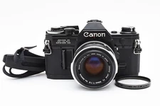 Canon AE-1 SLR 35mm Film Camera Black w/FL 50mm F1.8 Lens  [Exc++] #2330389