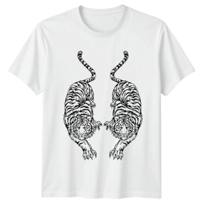 Tiger Design Raubkatze Tiere Herren T-Shirt Damen Tee Grafik Unisex Top