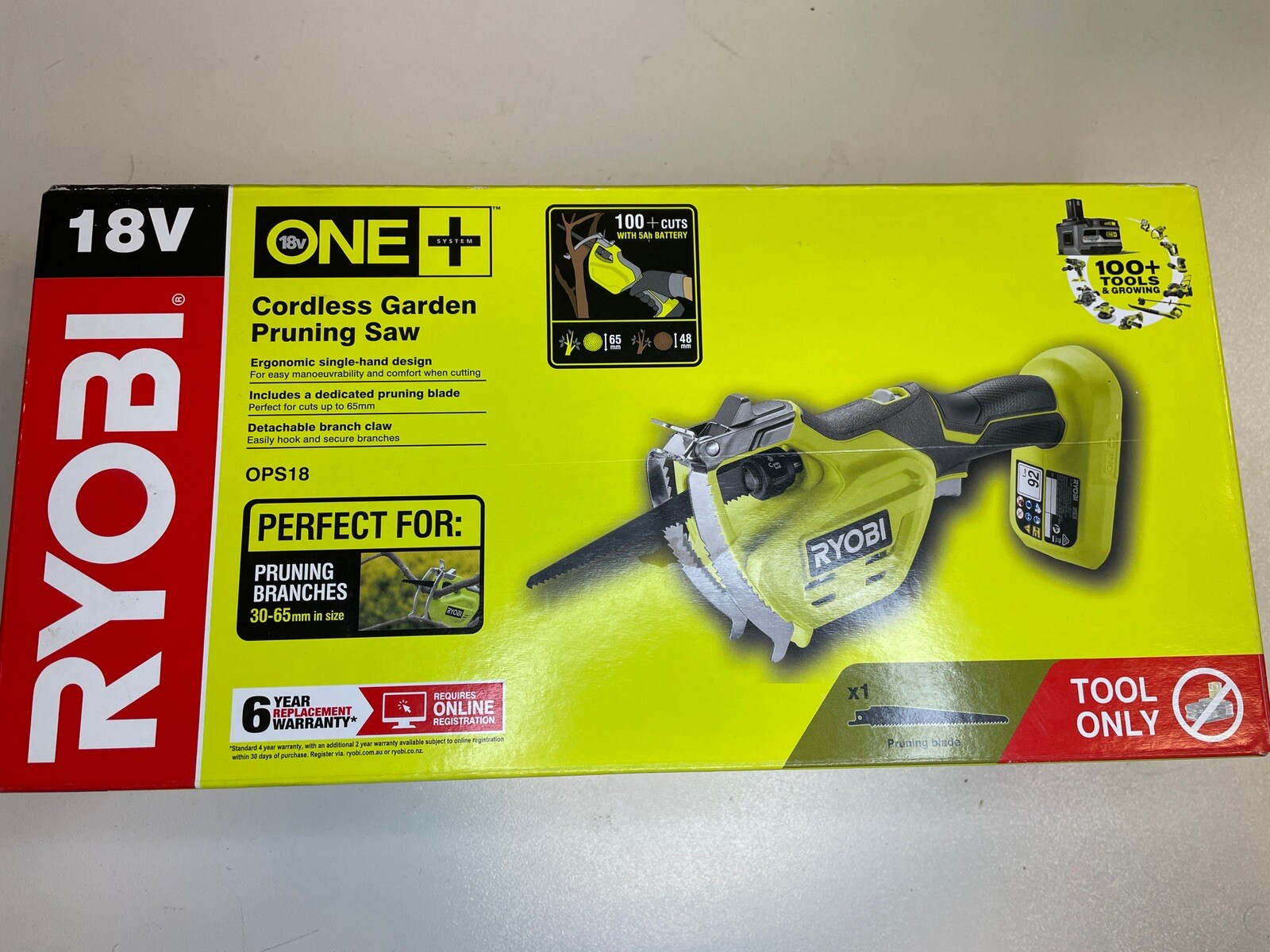 Ryobi One+ Cordless Garden Pruning Saw 15.24cm (OPS18) Skin New eBay