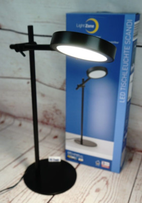 LightZone Scandi LED Tischleuchte Schwarz höhenverstellbar, dimmbar EEK: G