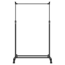 Commercial Garment Rack Rolling Collapsible Clothing Shelf Adjustable Height