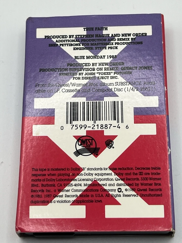 New Order - True Faith Blue Monday 1988 Single Cassette Red/Purple J-Card Foto 2 de 4