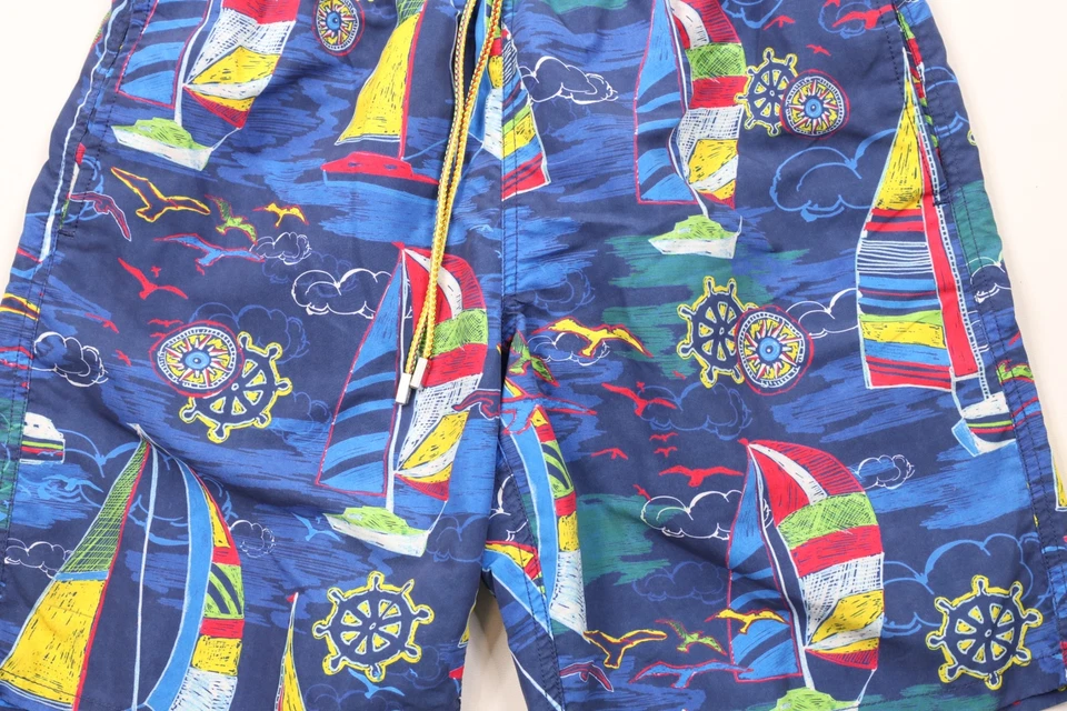 Pantalones Cortos de Natación Bugatchi Uomo Para Hombres M Arco Iris Velero Estampado Completo Forrados Foto 3 de 4