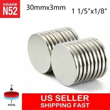10 25 50 100 pc 30mm x 3mm N52 Strong Disc Rare Earth Neodymium Magnet 30x3 mm