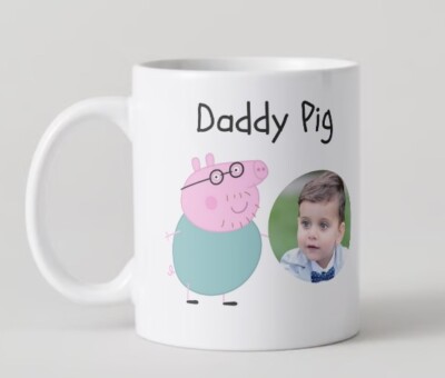 Personalisierte Fototasse Papa Schwein, Vatertag, Tag, Geburtstag, Geschenk