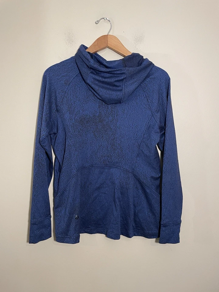 Lululemon Ready to Rulu Hoodie Luon Spray Jacquard Speckled Blue Black Sz 6 - Image 3 of 4
