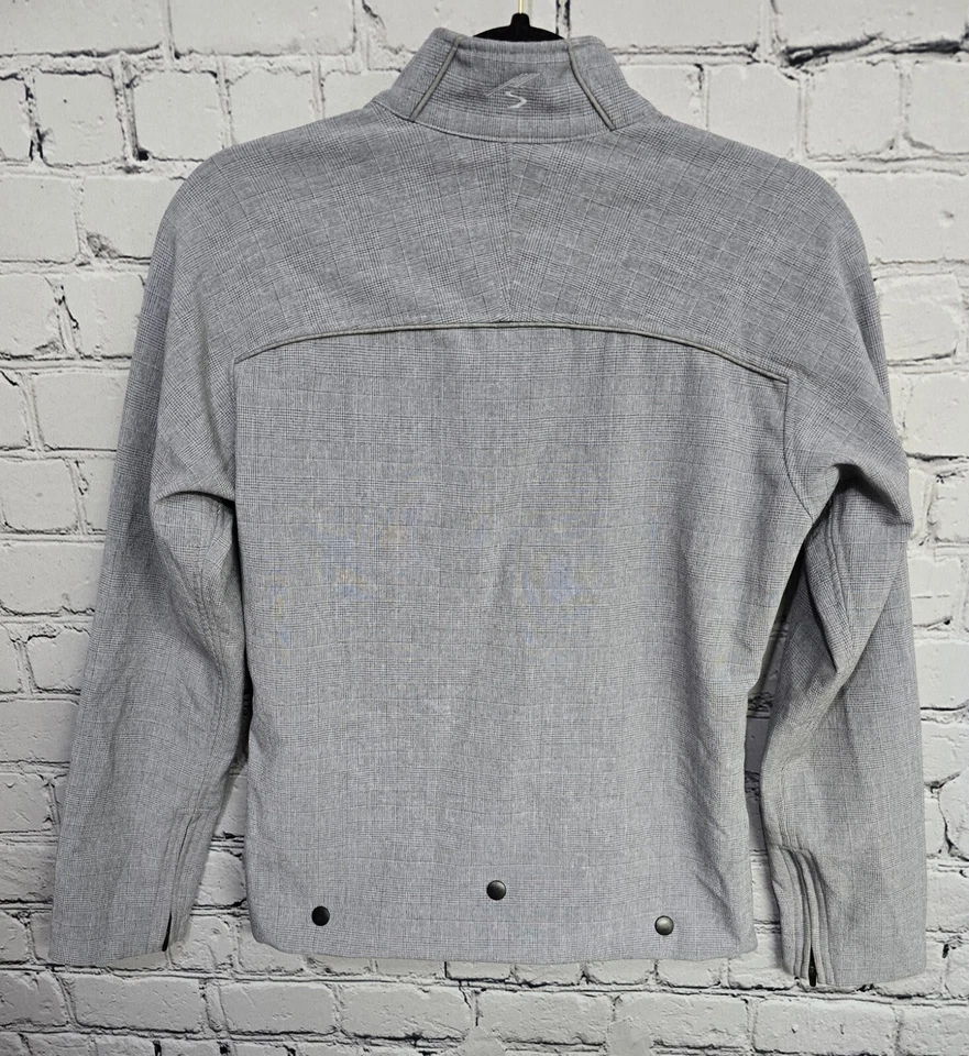 Showers Pass Jacket Womens S Gray Houndstooth Cycling Full Zip Portland Gorpcore - Image 2 of 4