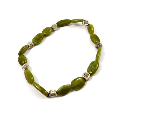 100% Natural Vesonite Gemstone Bracelet Oval Beads 925 Silver Plated Wholesale - Picture 6 of 27