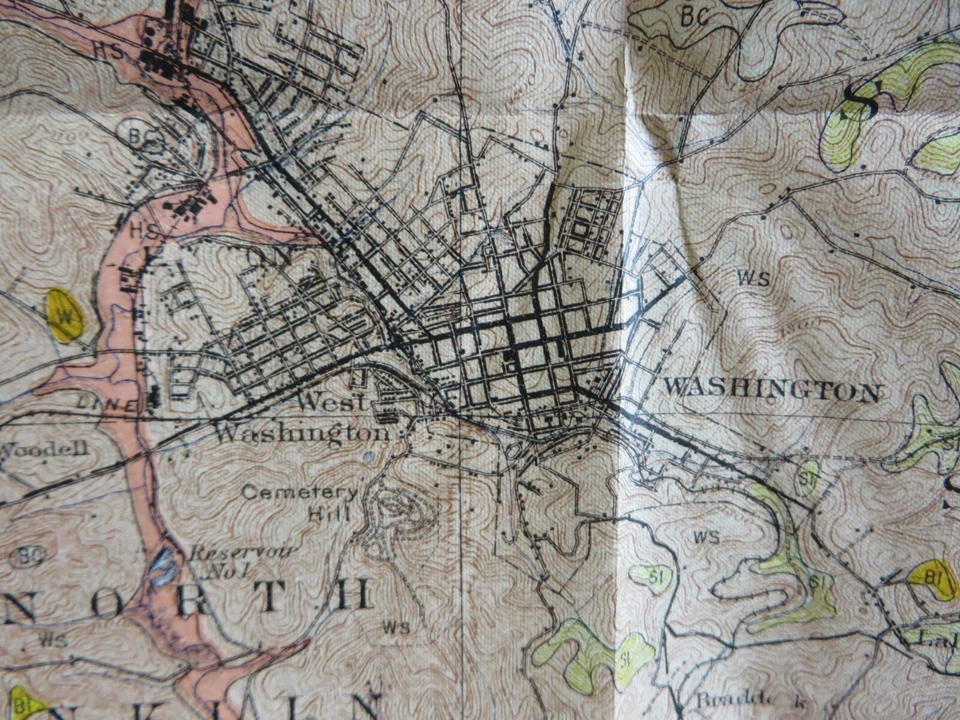 1910 Antique Color Map Washington County Pennsylvania Bishop Bulger 36X29 #0418 - Image 2 of 4