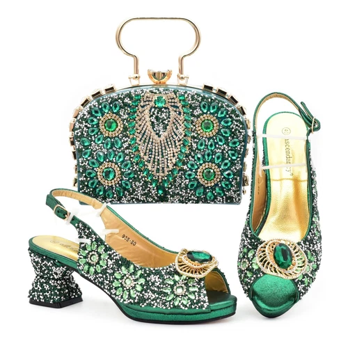 Bags and Shoes with Rhinestones Latest Design Italian New Lady Shoes Luxury Sets - Picture 24 of 25