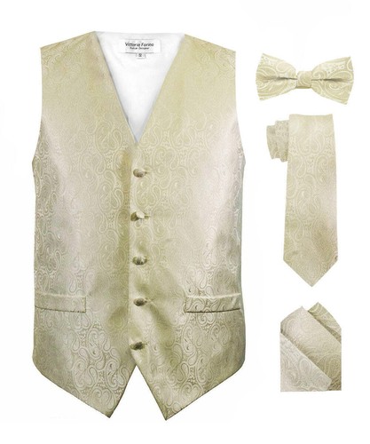 Chaleco, corbata, pajarita y bolsillo cuadrado Vittorio Farina para hombre tejido como nuevo - Imagen 55 de 78