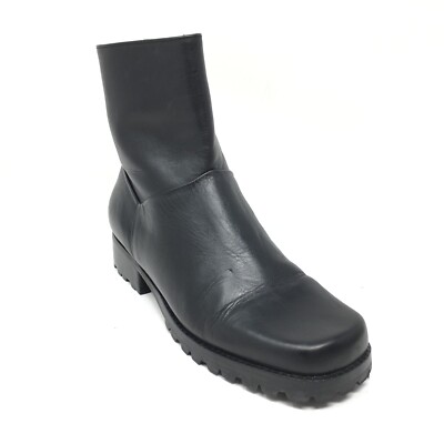 Women's LL Bean Zip Up Ankle Boots Booties Shoes Size 5 Black Leather