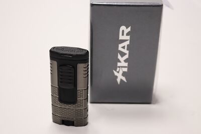 New XIKAR Tactical Triple Jet Torch Cigar Lighter 553GMBK Gunmetal