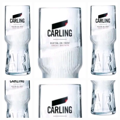 6x Carling 1/2 Pint Glas Man Cave Pub Bar Original 10oz 1/2 Pint Gläser Pub Bar 