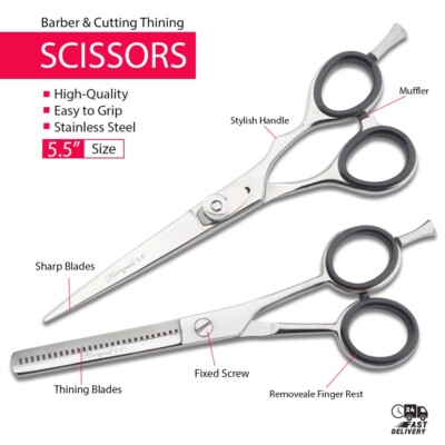 Super Barber Haarschneidescheren Set Haarschneideschere und Haarausfall 5,5''