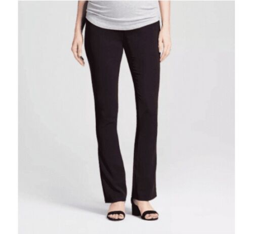 Women’s Isabel Maternity Over The Belly Boot Cut Pants Black 8