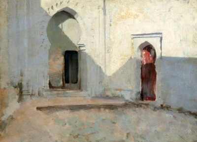 Oil painting landscape Courtyard-Tetuan-Morocco-John-Singer-Sargent handmade art