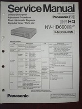 PANASONIC NV-HD660 VHS Video Cassette Recorder Repair Service Manual VRD9608M120