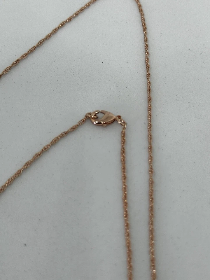 Colgante Granate Rojo Relleno Oro Rosa 9ct 45cm Collar Caja Gratis Foto 4 de 4