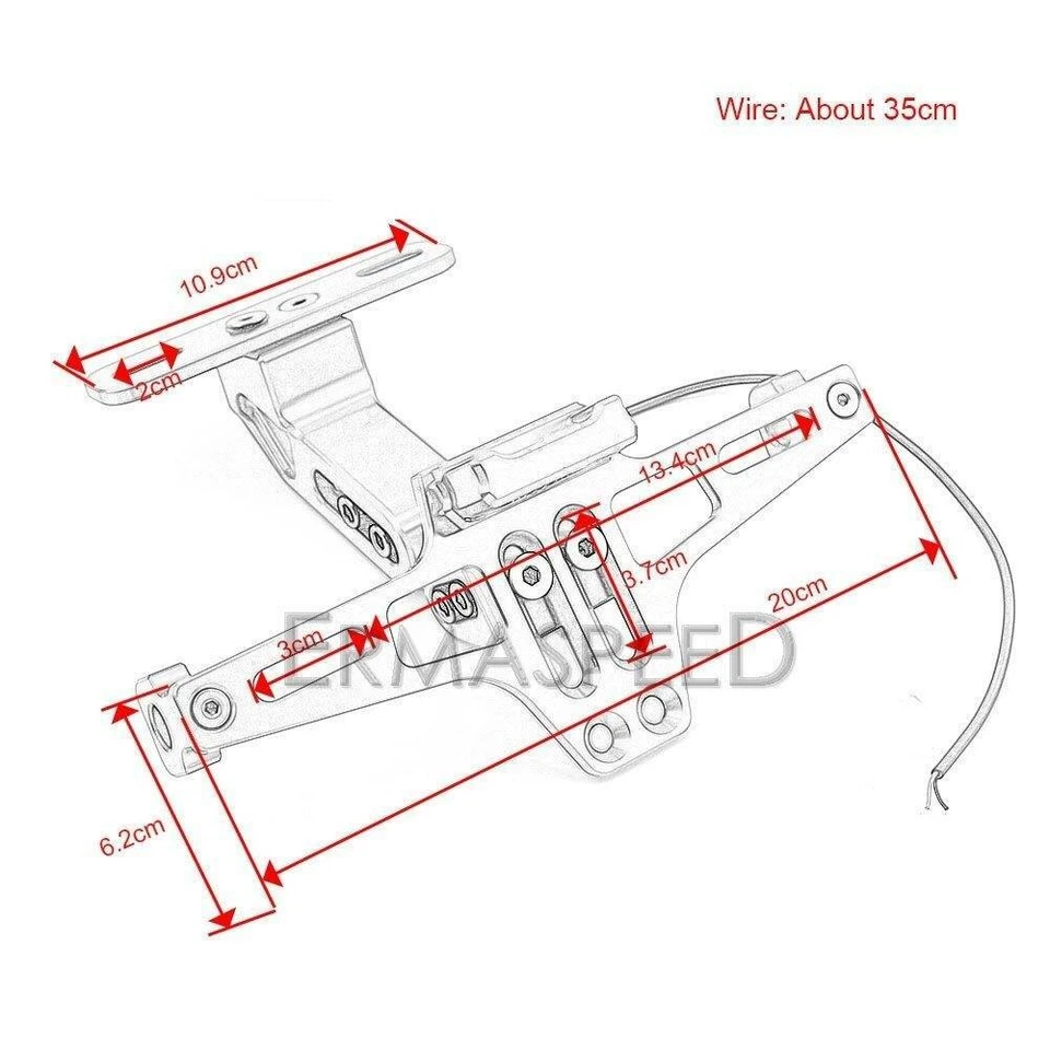 Soporte de matrícula CNC Luz de señal de giro LED para Yamaha YZF-R6 1999-2019 Foto 4 de 4
