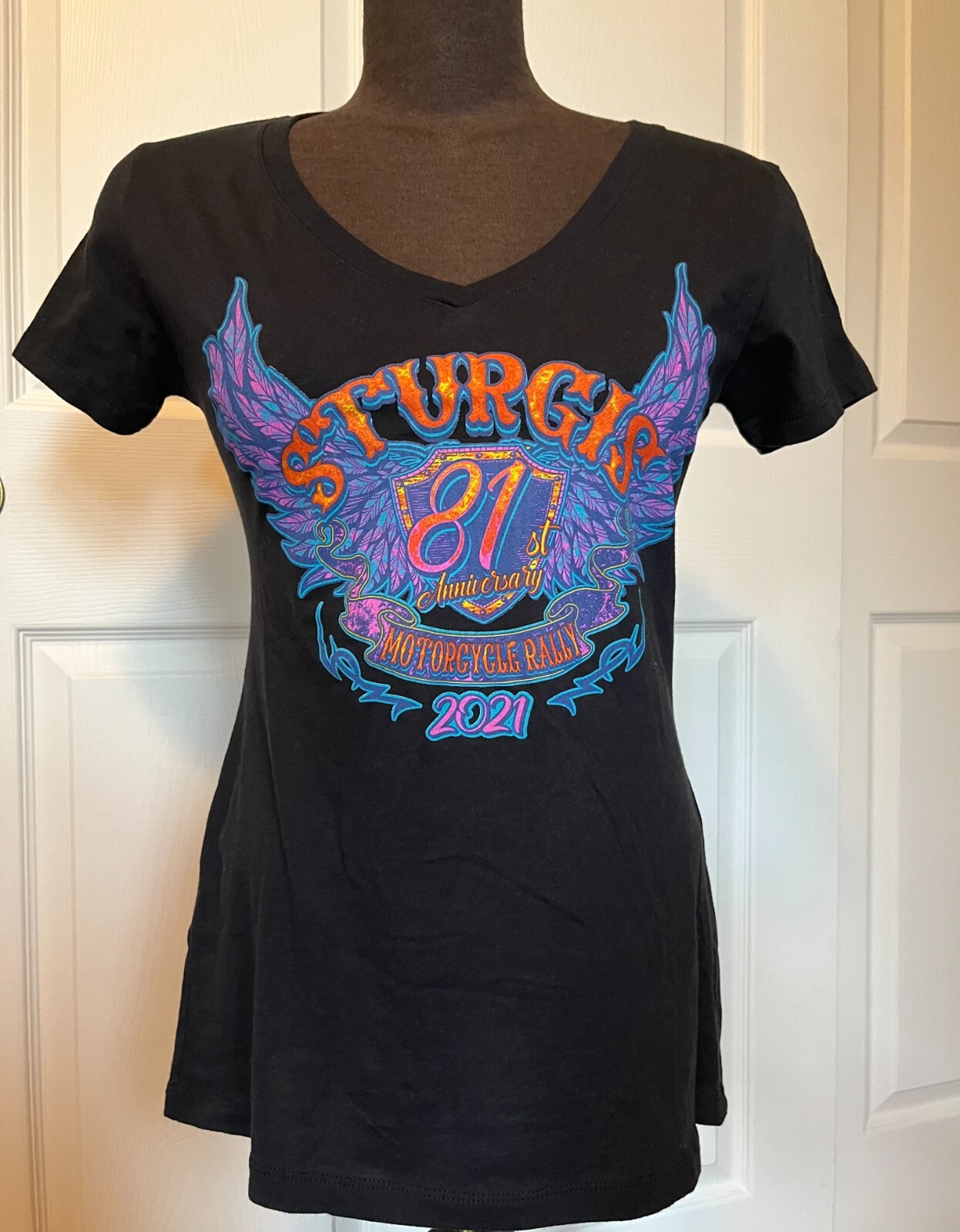 2021 Sturgis Motorcycle Rally Ladies Biker T Shirt Sz… Gem
