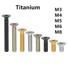 Titanium Bolt M4 M5 M6 Flat Head/Countersunk Socket Cap Screw Bicycle Motorcycle