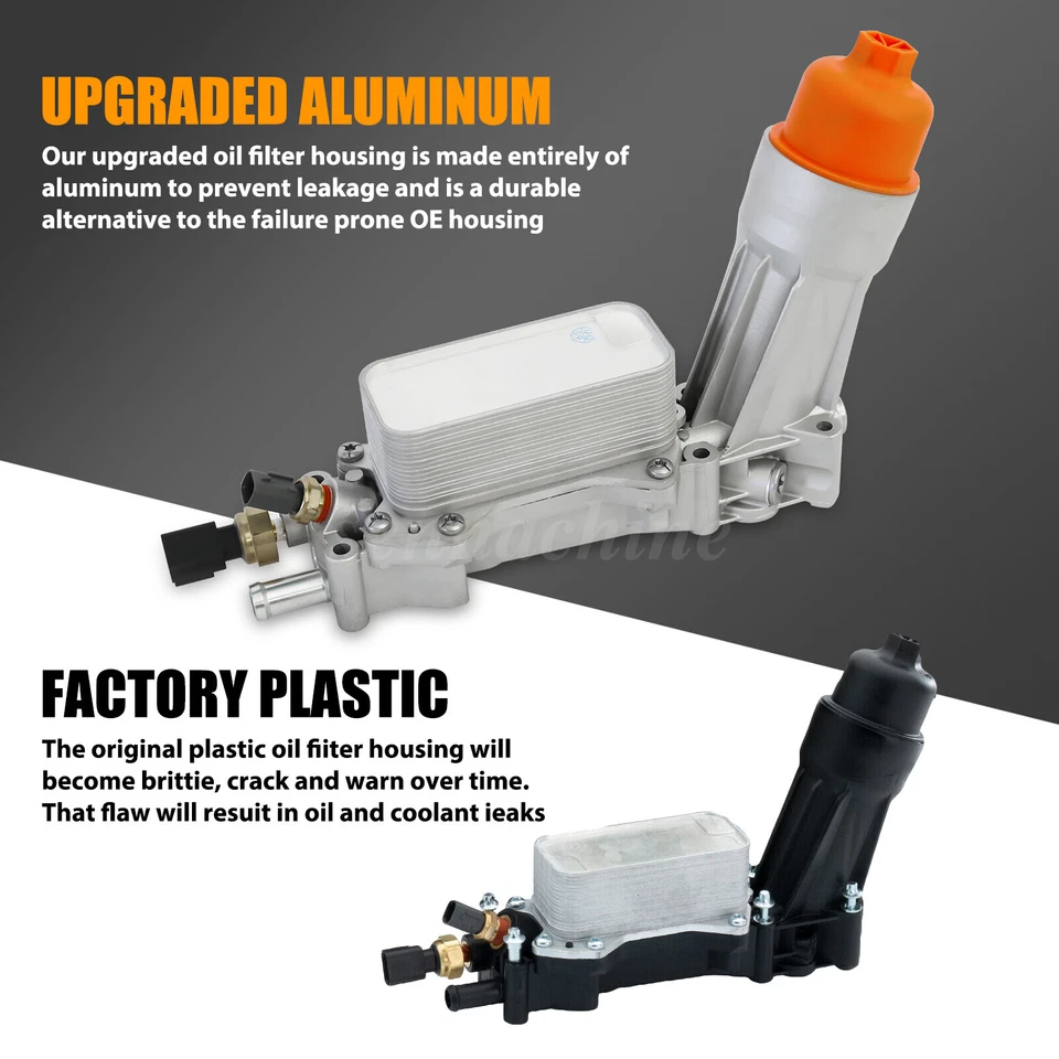 Aluminum Engine Oil Cooler Filter Housing Fit 11-16 Chrysler Dodge Jeep Ram 3.6L - Изображение 3 из 4