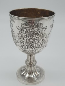 Antique Chinese Silver Goblet circa 1890 Unusual Hallmarks. Great Practical Size