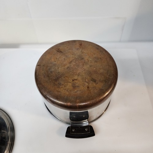 Vtg Pre '68 Revere Ware 6 Qt. Stock Pot Dome Lid Copper Clad Steel Double Ring - Picture 5 of 12