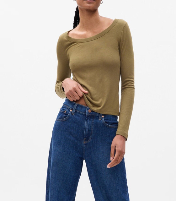 GAP Mini Rib Scoop Neck T-Shirt #810812