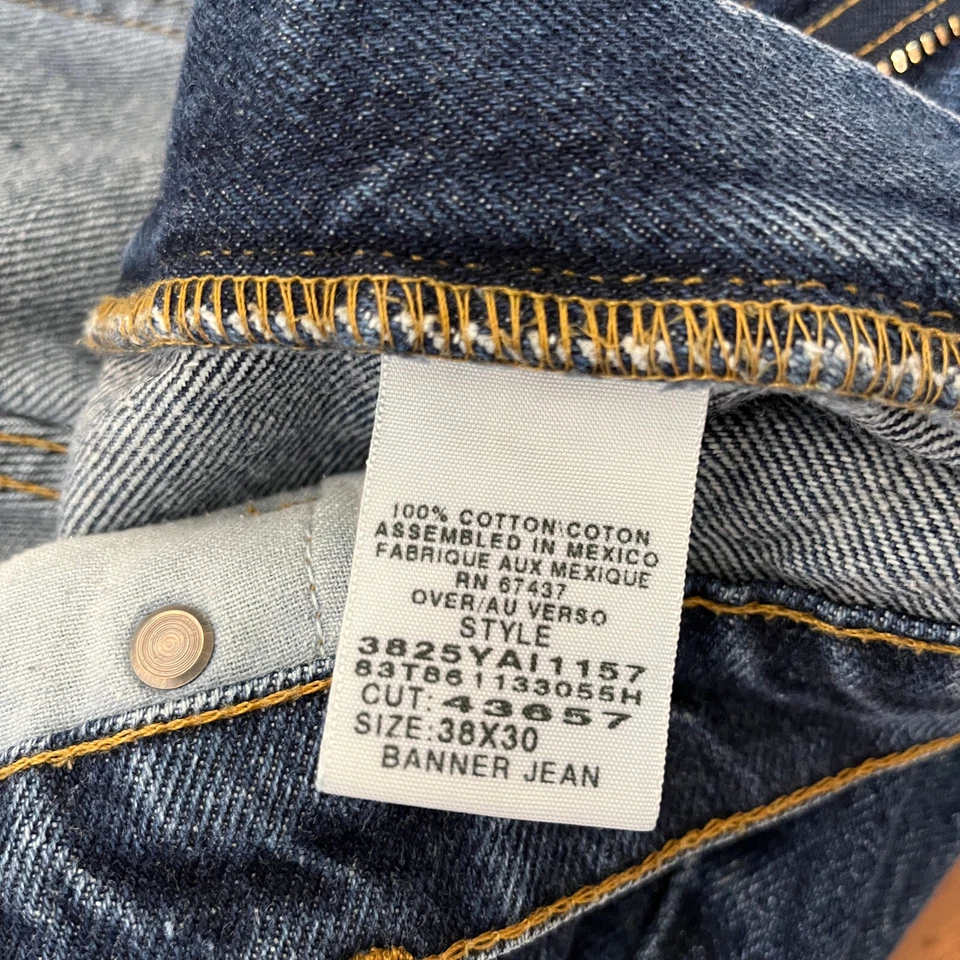 Pantalones de mezclilla Polo Jeans Co Ralph Lauren para hombre 38x30 azul bandera holgados vintage Y2K Foto 4 de 4