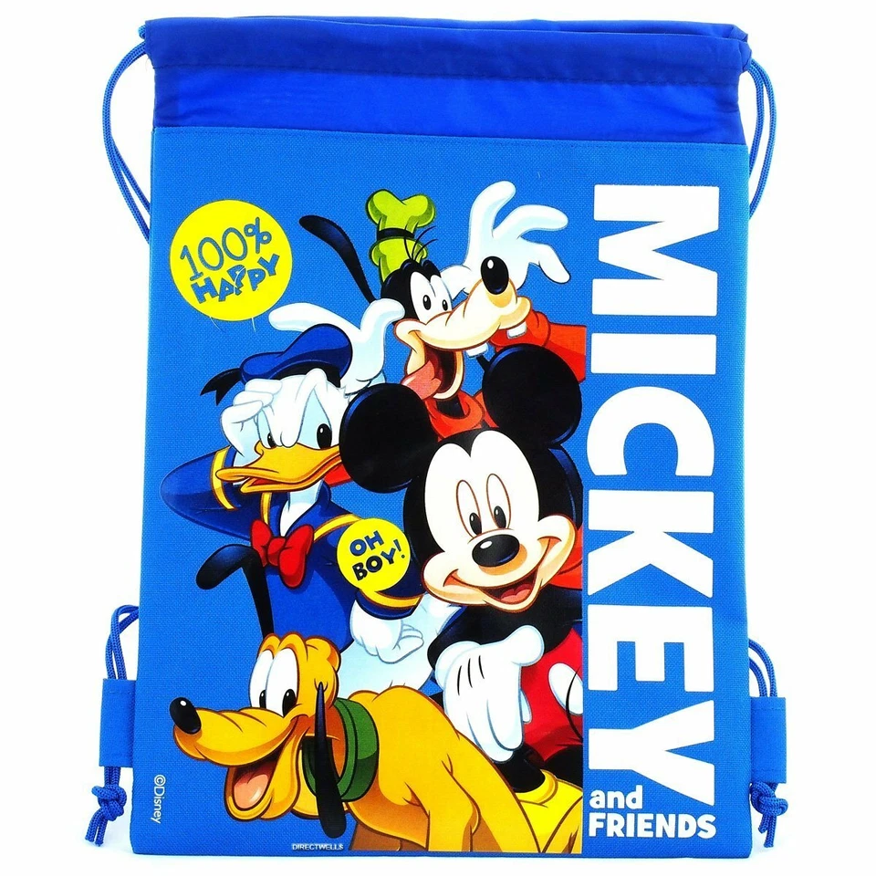 Mochila con cordón Disney Mickey & Friends 3 piezas Bolso de gimnasio 100 % FELIZ Foto 3 de 4