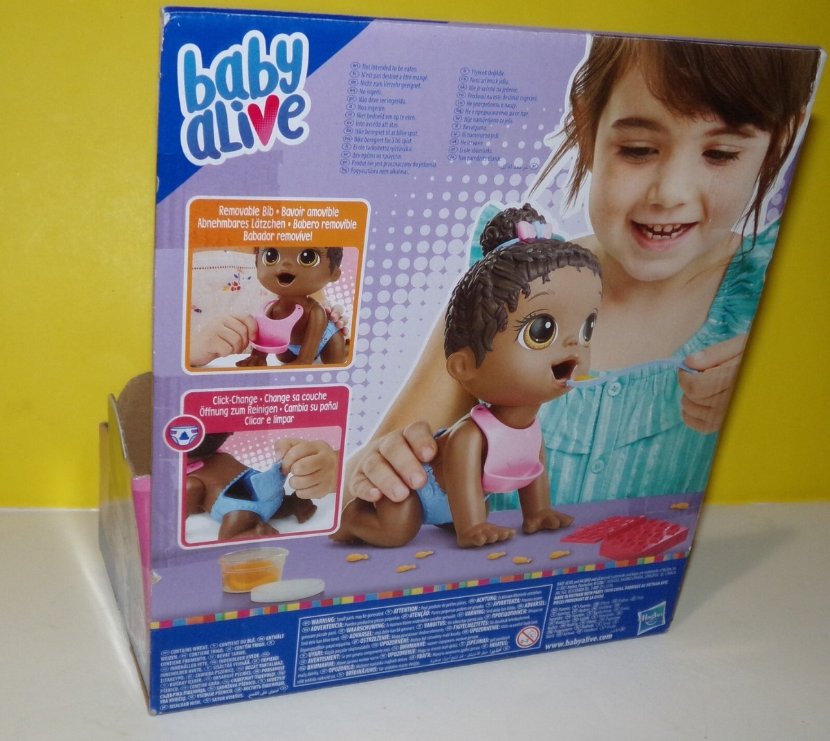 Muñeca Hasbro Baby Alive Lil Snacks Muñeca Hora De Comer Con Comidita Y Molde Cabello Rubio Figura De 20 Cm