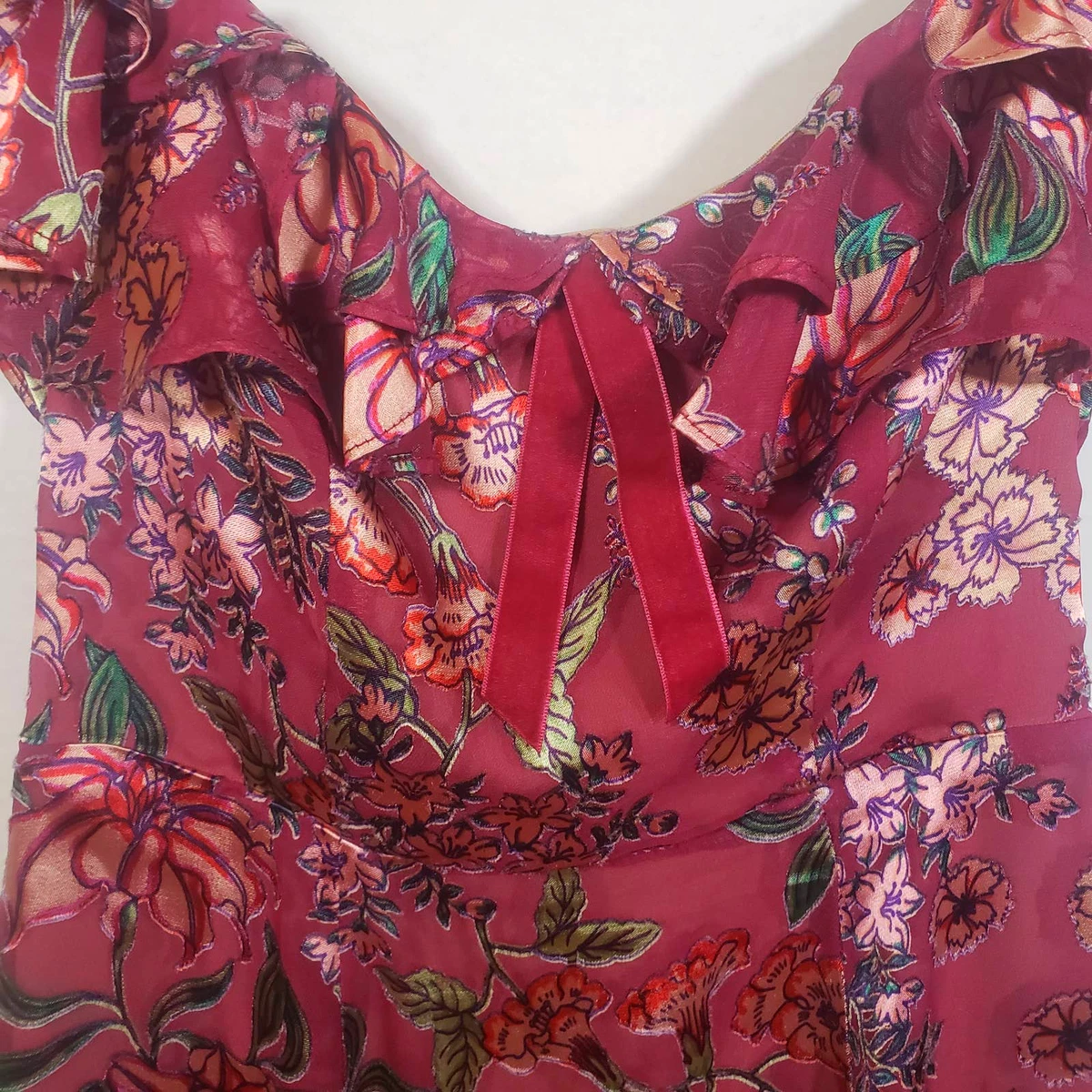 Flora floral mini 2025 ruffle dress