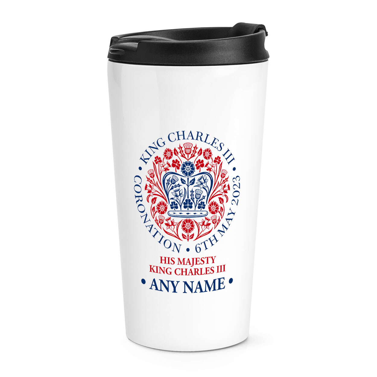 Personalizado Coronación Emblema Original King Charles III Viaje Taza Regalo
