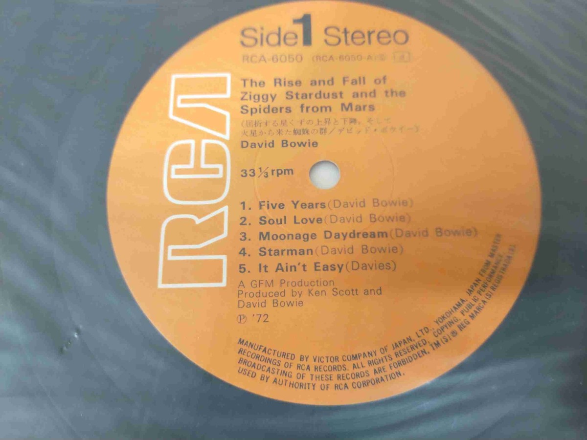 洋楽 LP David Bowie Ziggy Stardust RCA6050 X David Bowie - Ziggy Stardust and the Spiders from Mars