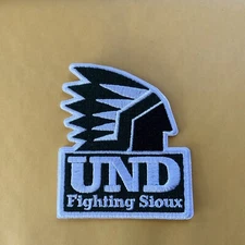 UND University of North Dakota Fighting Sioux  iron on embroidered patch 3x 2.5”