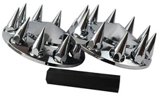 JIUXI ABS Chrome Plastic Front Axle Cover Kits with 33mm Thread-on Nut Covers...