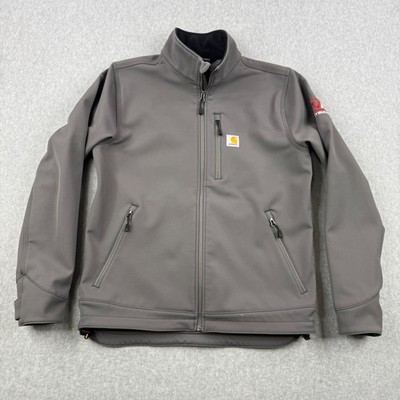 Carhartt Jacket Mens Medium Gray Crowley Rain Defender Fleece Lined Full Zip