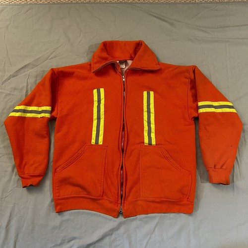 Vintage Amtrak Employee Safety Orange Zip-Up Jacket Size XL - Picture 3 of 16