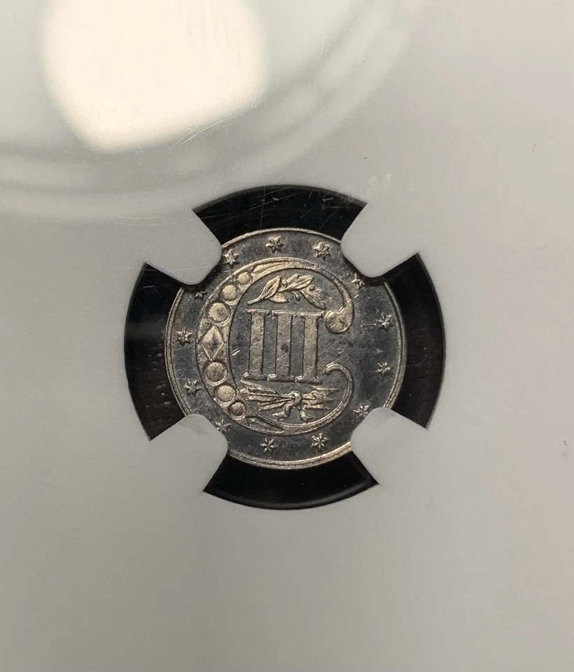 1870 3cs Proof 3 Cent Silver NGC PF63 Scarce Early Proof 1,000 Mintage - Image 4 of 4