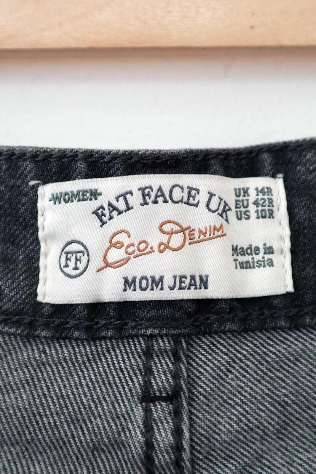 Fatface Women’s Size 14R Grey Washed Denim Straight Leg Mom Jeans image 8