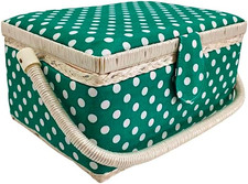 Costurero Di Legno, Scatola per Cucito Foderata in Tessuto Con 8 Scomparti, Orga