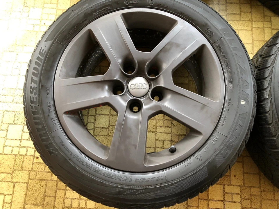 4 x Originale Audi A4 Alufelgen 205/55/R16 91H M+S 7x16 ET42 5/112 8E0601025BC - Bild 3 von 4