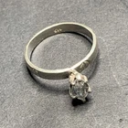 STERLING SILVER .925 Lot Ring R31 Sz 7 Single Stone Engagement Anniversary Love