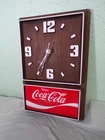Vintage Coca Cola Wall Clock  battery plastic wood grain look needs new clock