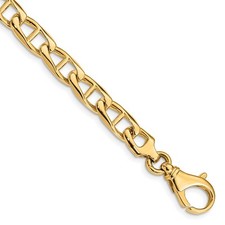 10K Yellow Gold 6.8mm Hand-Polished Anchor Link Bracelet 8"