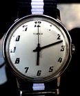 TIMEX  MENS CHROME MECHANICAL  CLASSIC  DIAL 1976 34 MM NEW NATO STRAP NICE